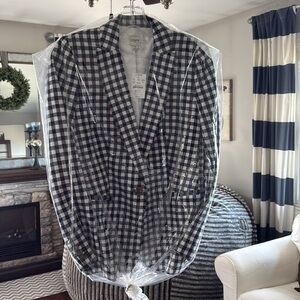 🤍J. Crew Gingham linen-blend Holland blazer🤍